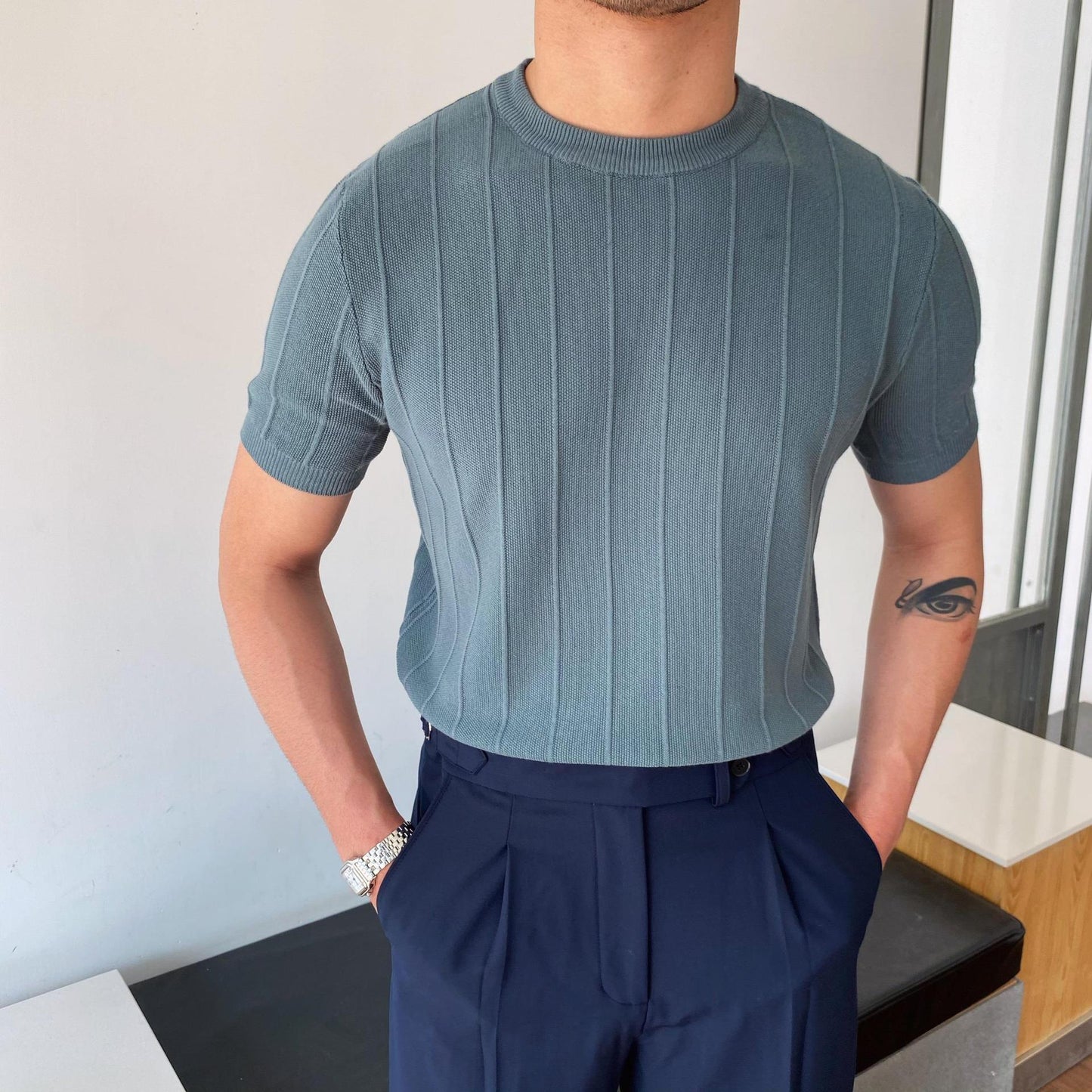 Short Sleeve Knitted Shirt