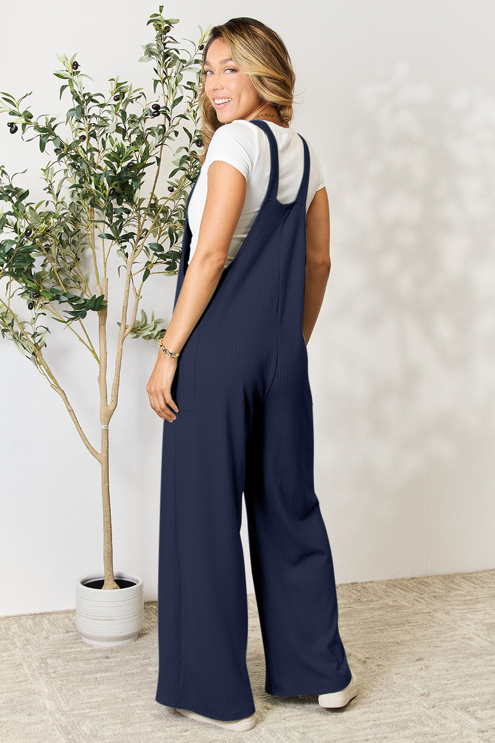 Full Size Wide Strap Overalls with Pockets