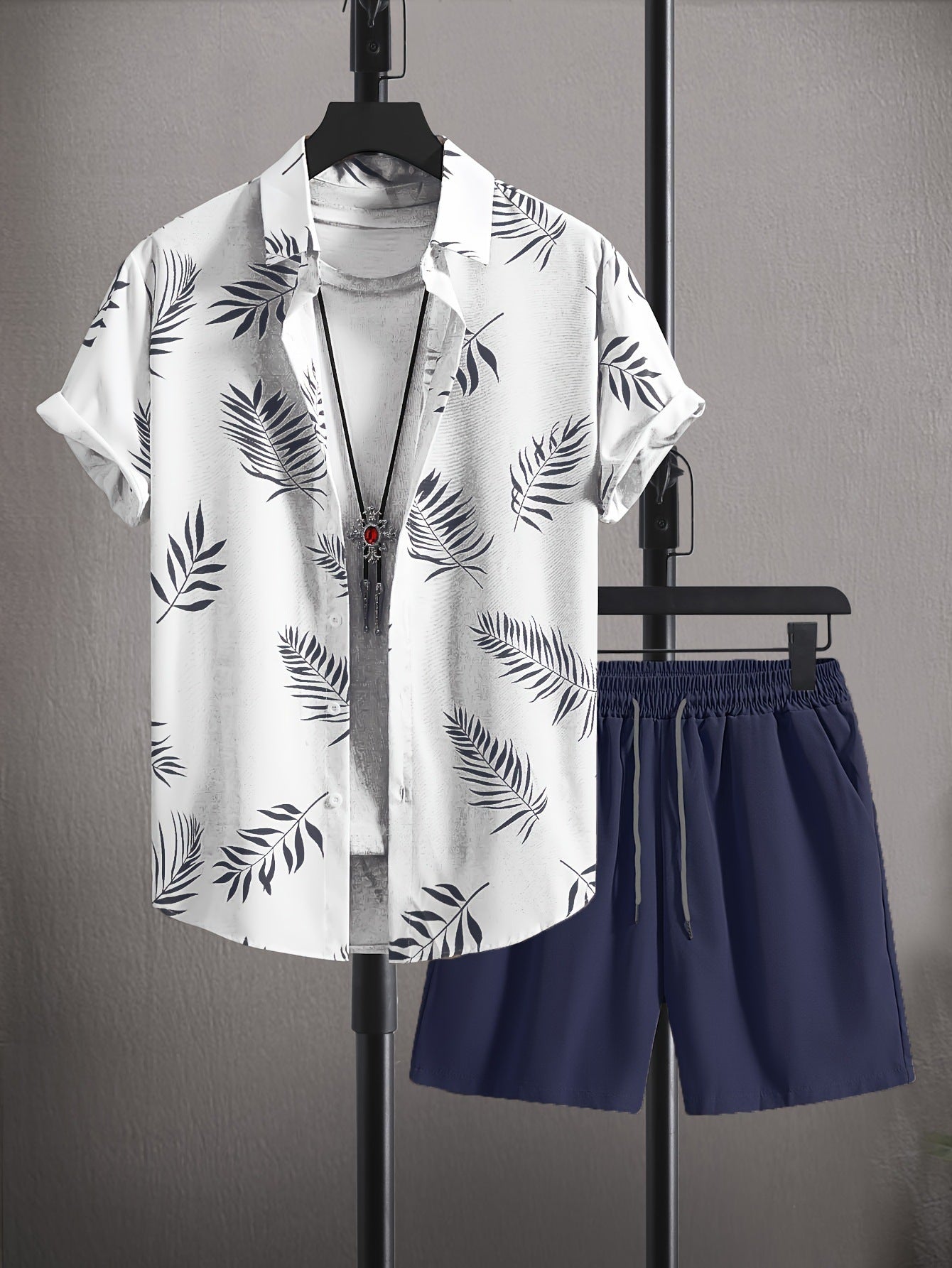 Palm Leaf Shirt & Shorts Set