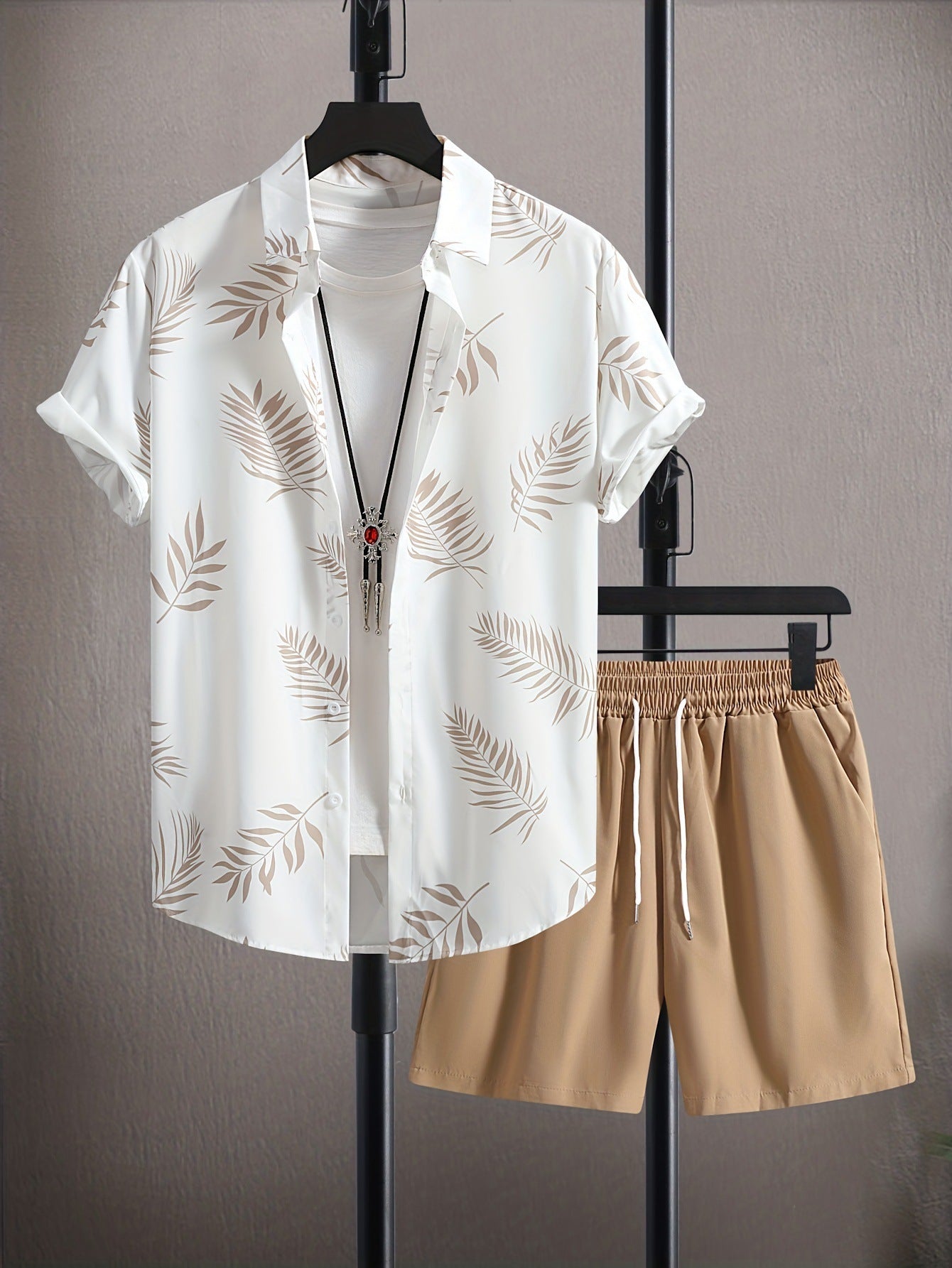 Palm Leaf Shirt & Shorts Set