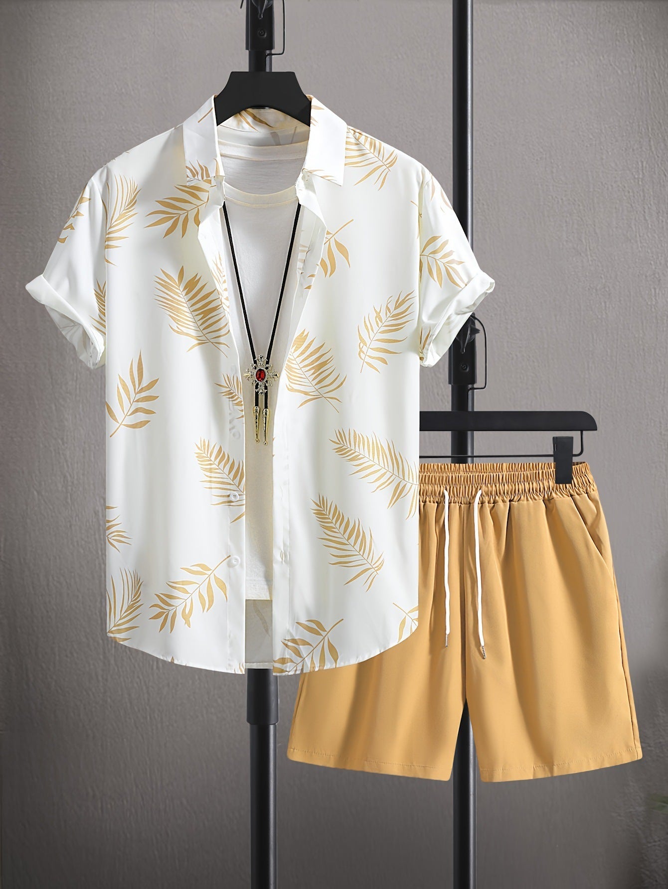 Palm Leaf Shirt & Shorts Set