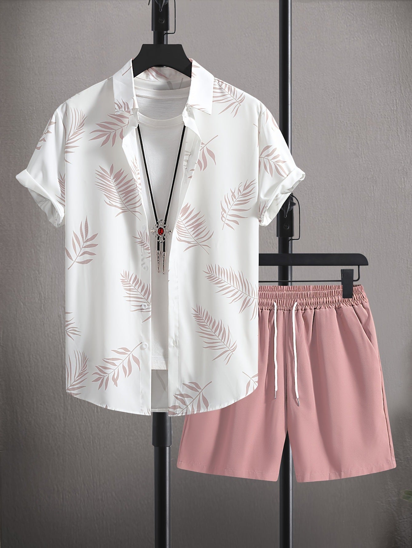 Palm Leaf Shirt & Shorts Set