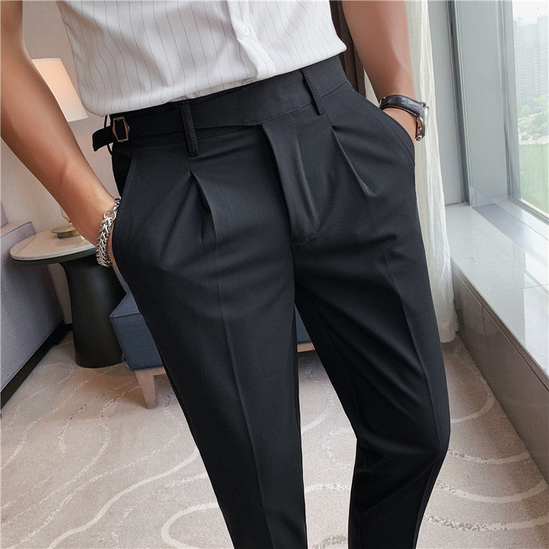 Slim-Fit Ankle-Tied Cropped Pants