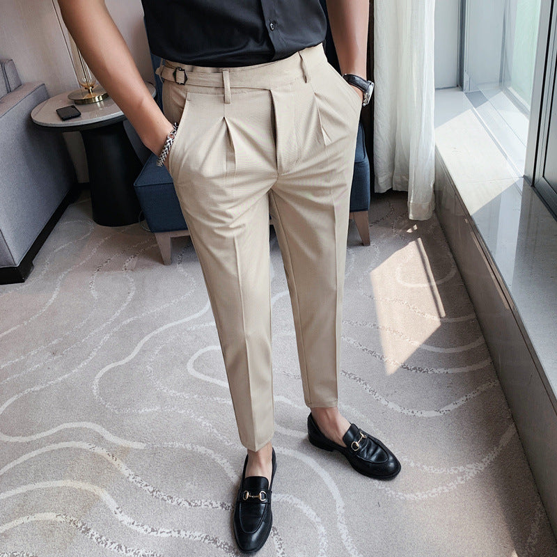 Slim-Fit Ankle-Tied Cropped Pants