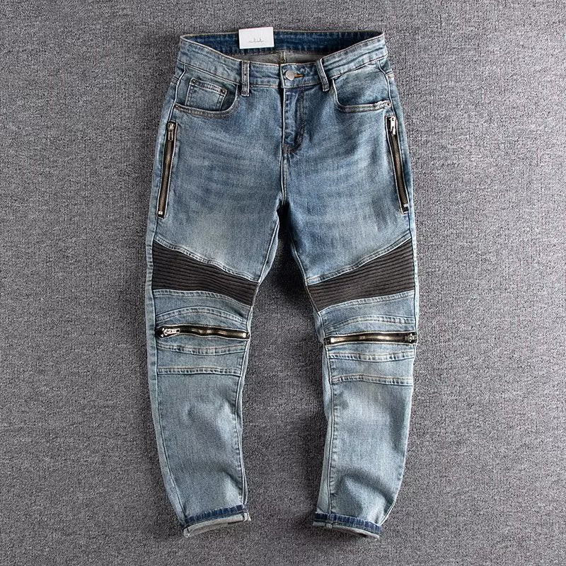 Straight-leg Zipper Japanese Jeans