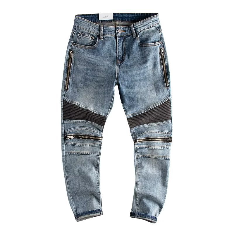 Straight-leg Zipper Japanese Jeans