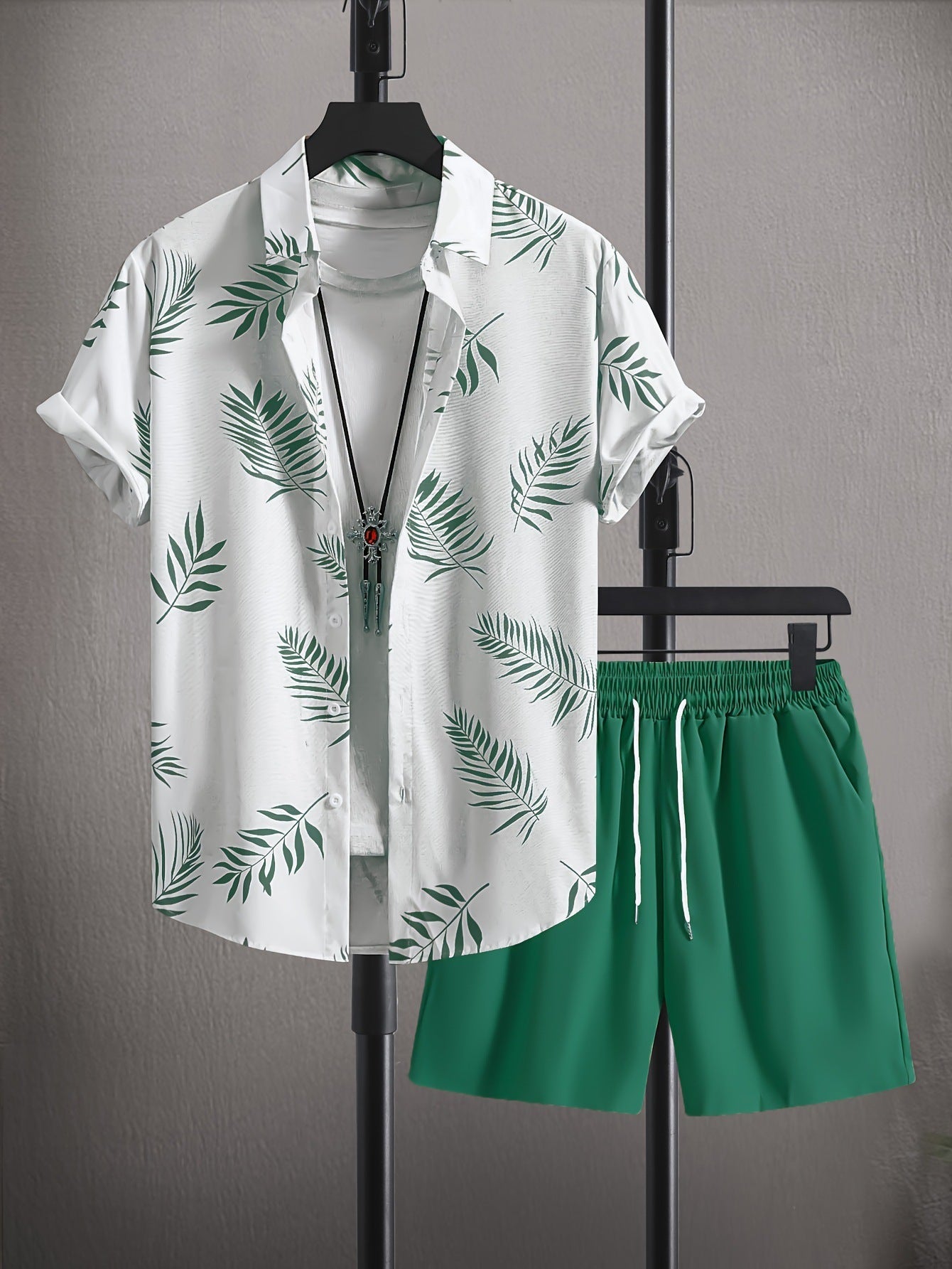 Palm Leaf Shirt & Shorts Set