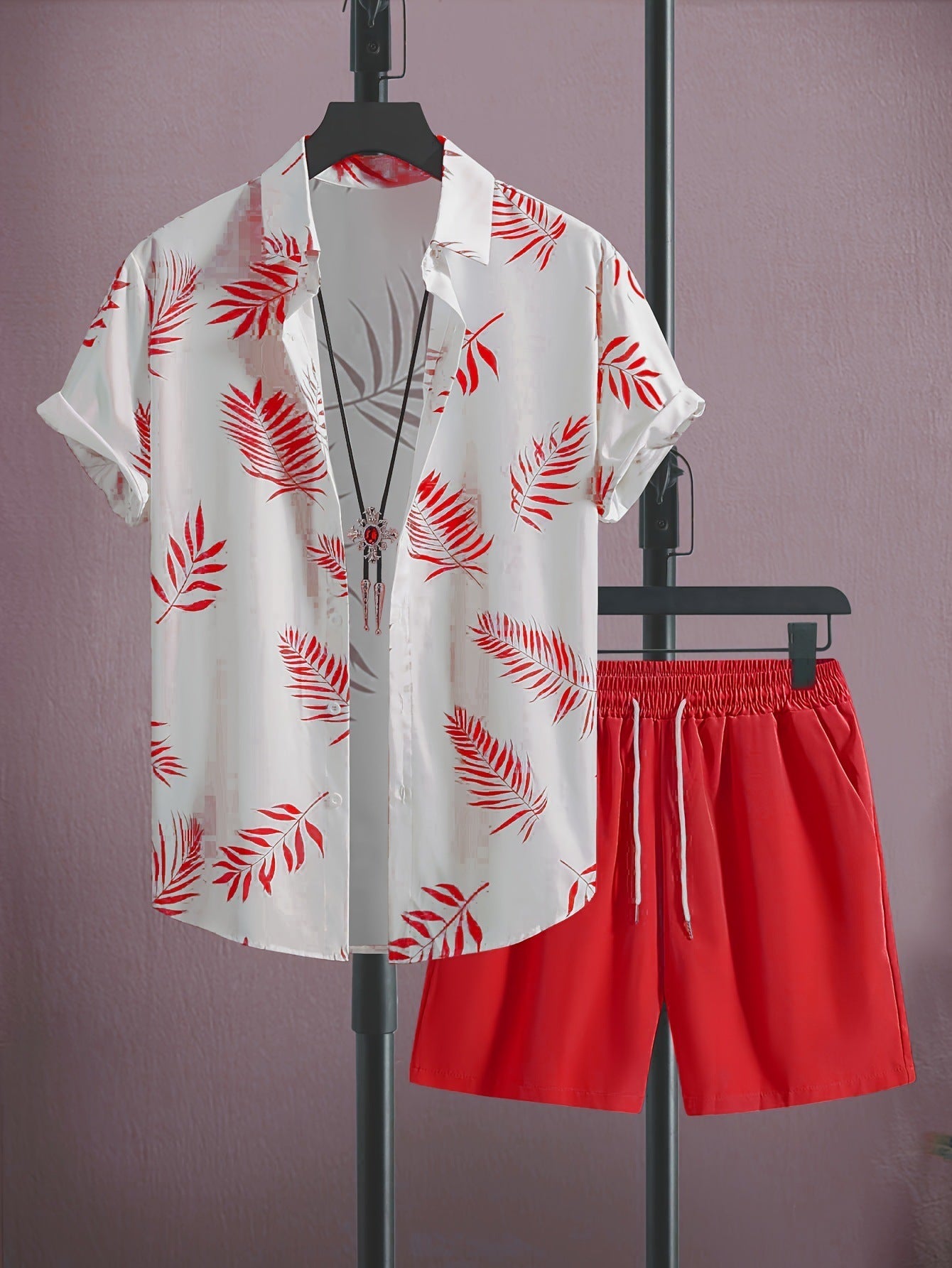 Palm Leaf Shirt & Shorts Set