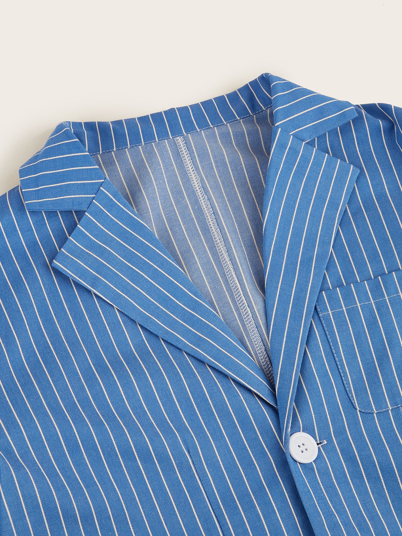 Cotton & Linen Loose Striped Suit Jacket